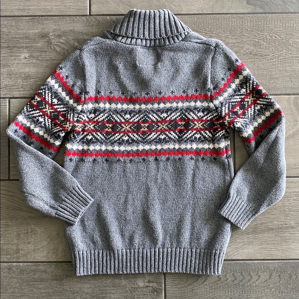 Carter’s Boys Button Shawl Collar Fair Isle Sweater/Pullover - Picture 2 of 5